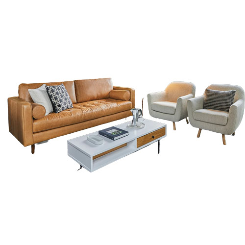 KWERA BLENDED LEATHER SOFA